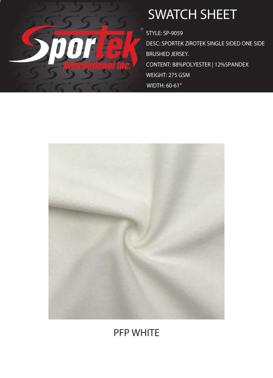 Brushed Jersey ZiroTek White Activewear Fabric
