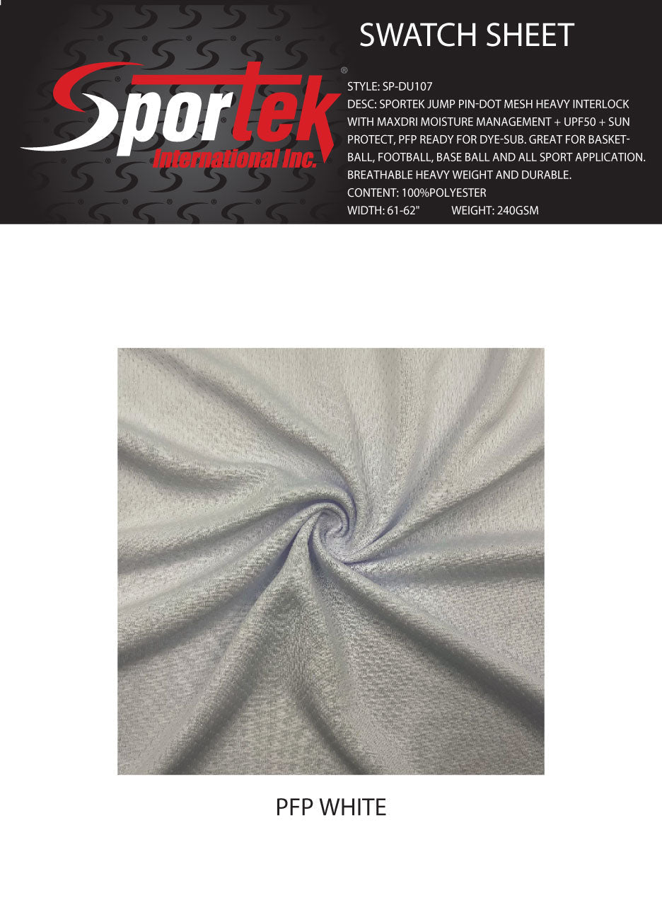 Mesh Heavy Interlock White Performance Fabric