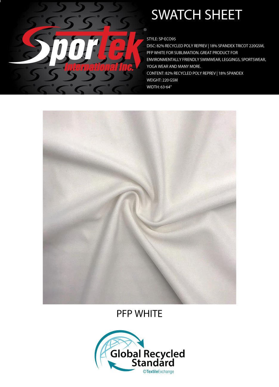 Recycled Spandex Tricot White Sublimation UV50+