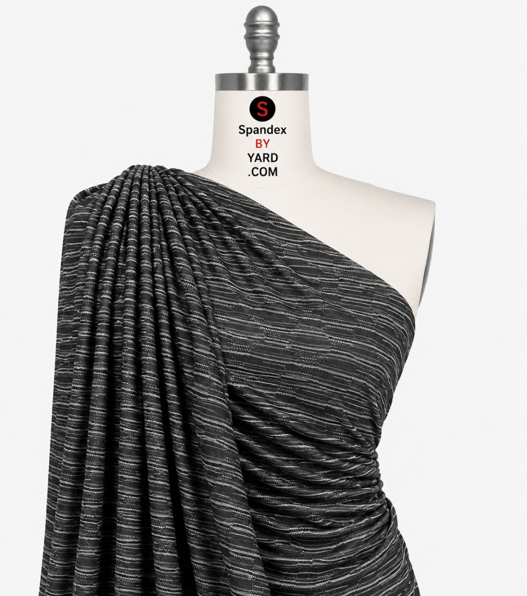 Perfo Jacquard Compression Fabric Black & White