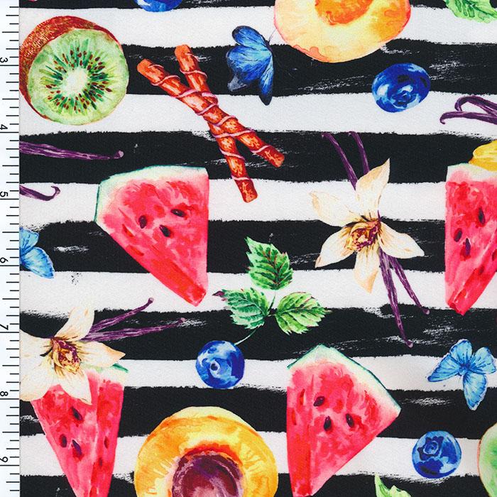 Printed Nylon Spandex Tricot Fruity Picnic Swimwear