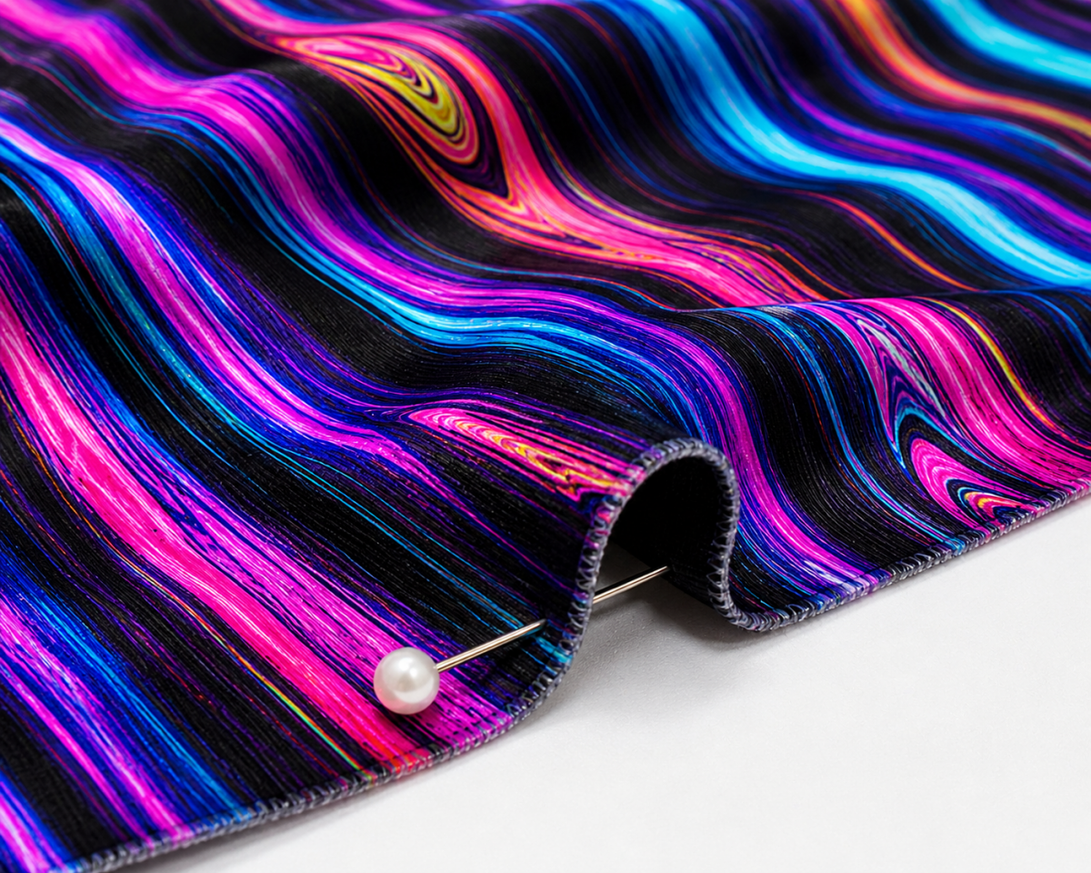 Printed Spandex Fabric Diagonal Motion Pattern
