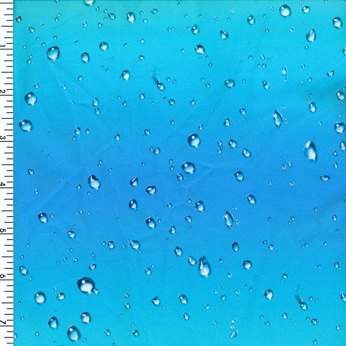 Printed Nylon Spandex Tricot Blue Aqua Swimwear