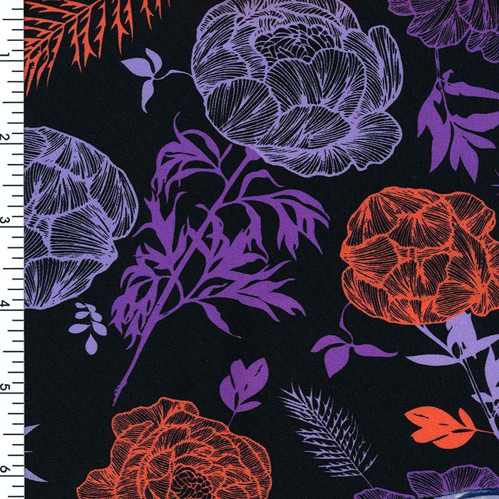 Printed Nylon Spandex Lovely Night Garden