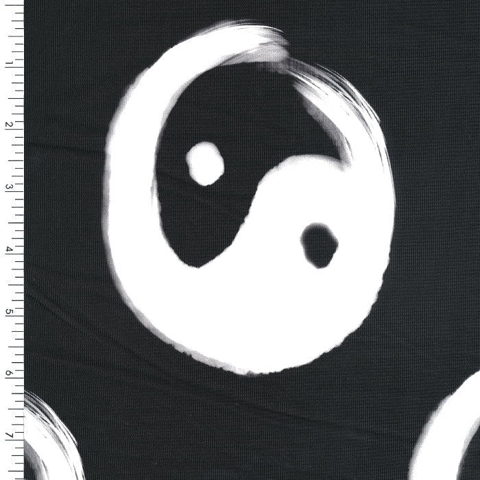 Nylon Spandex Digitally Wet Print Black White