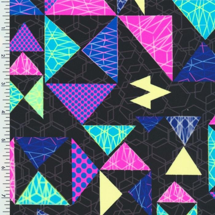 Printed Nylon Spandex Triangle Puzzle Activewear Fabric