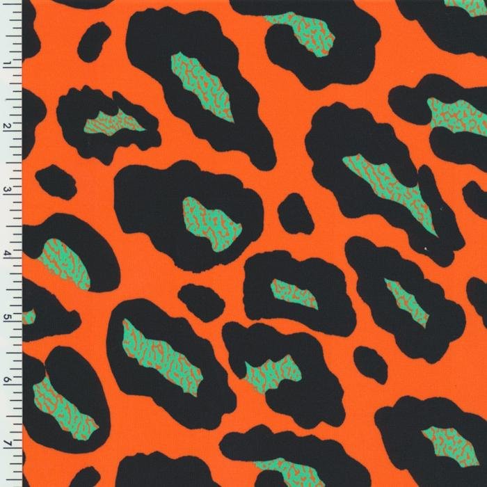 Nylon Spandex Wet Print Funny Spots Orange