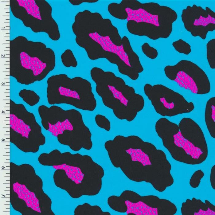 Printed Nylon Spandex Funny Spots Blue