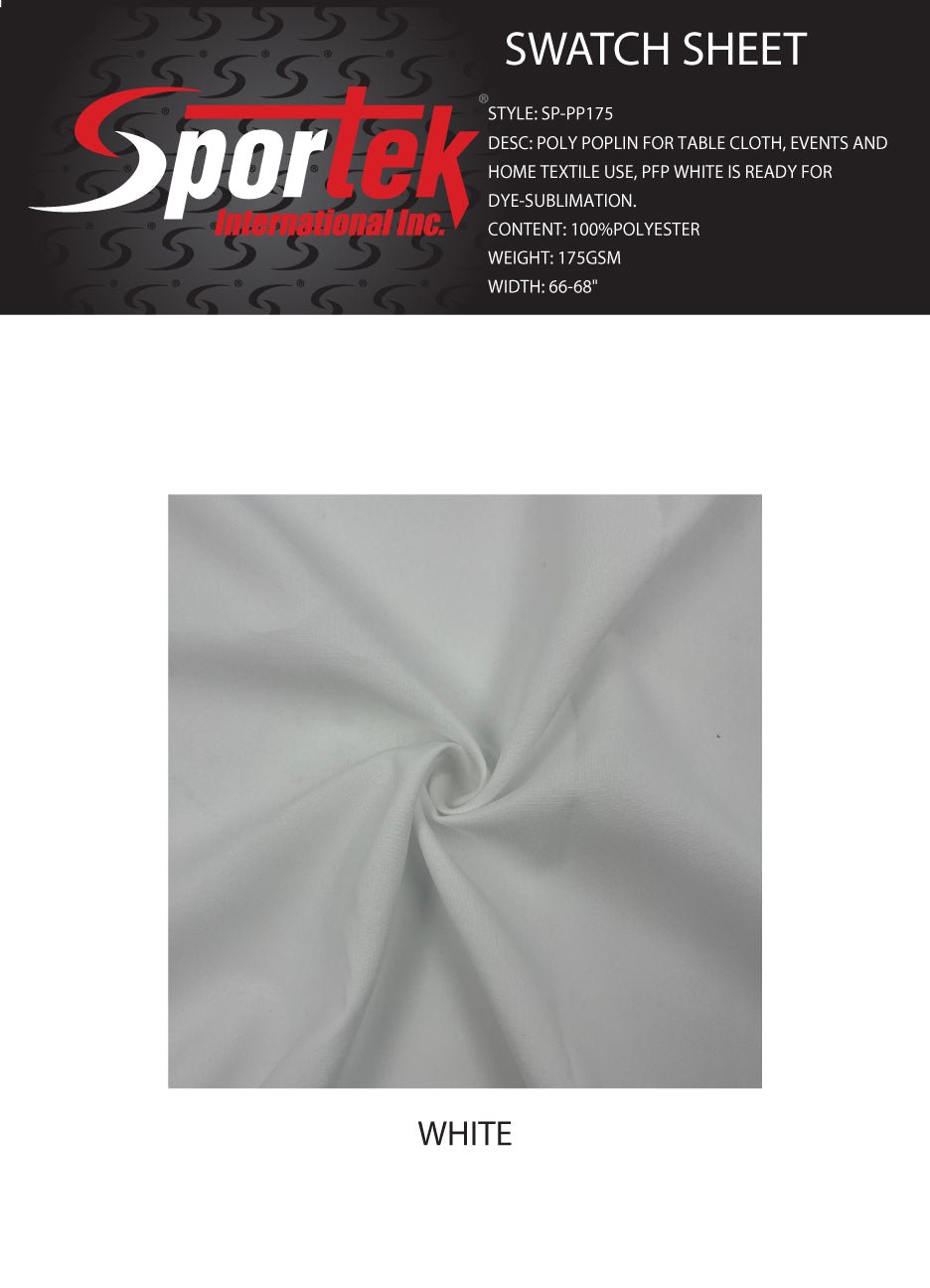 Poly Poplin White Sublimation Ready