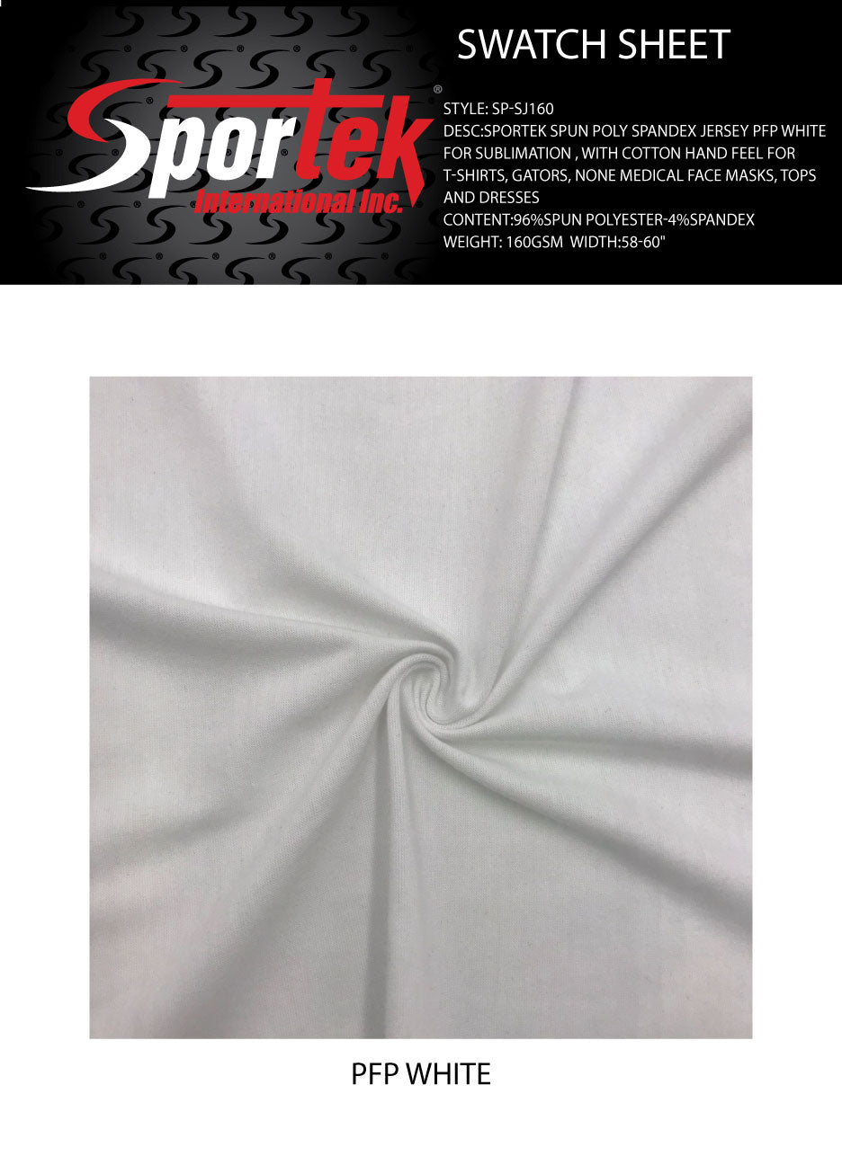 Spun Poly Spandex Jersey White Sublimation