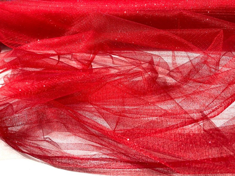 Sparkle Tulle Glitter Fabric - Assorted Colors, 58" Width (1 Yard)