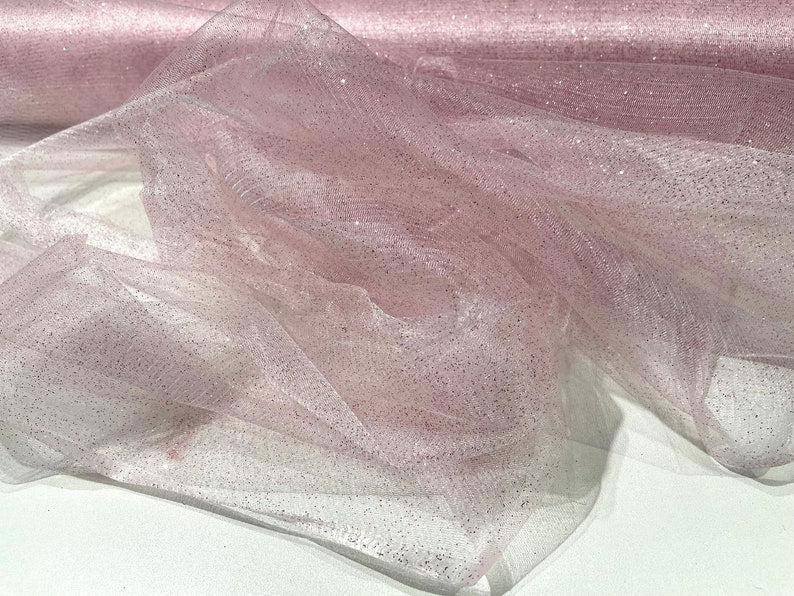 Sparkle Tulle Glitter Fabric - Assorted Colors, 58" Width (1 Yard)