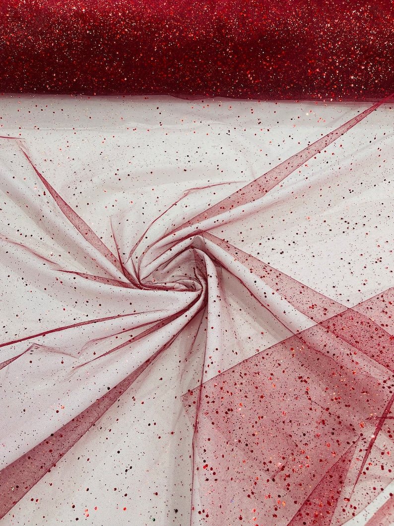 Sparkle Glitter Tulle Mesh Fabric - Iridescent Sparkle, 58" Width (1 Yard)