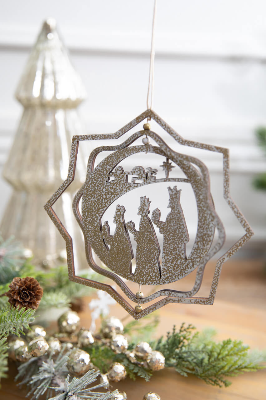 6 Inch Spinning Nativity Ornament