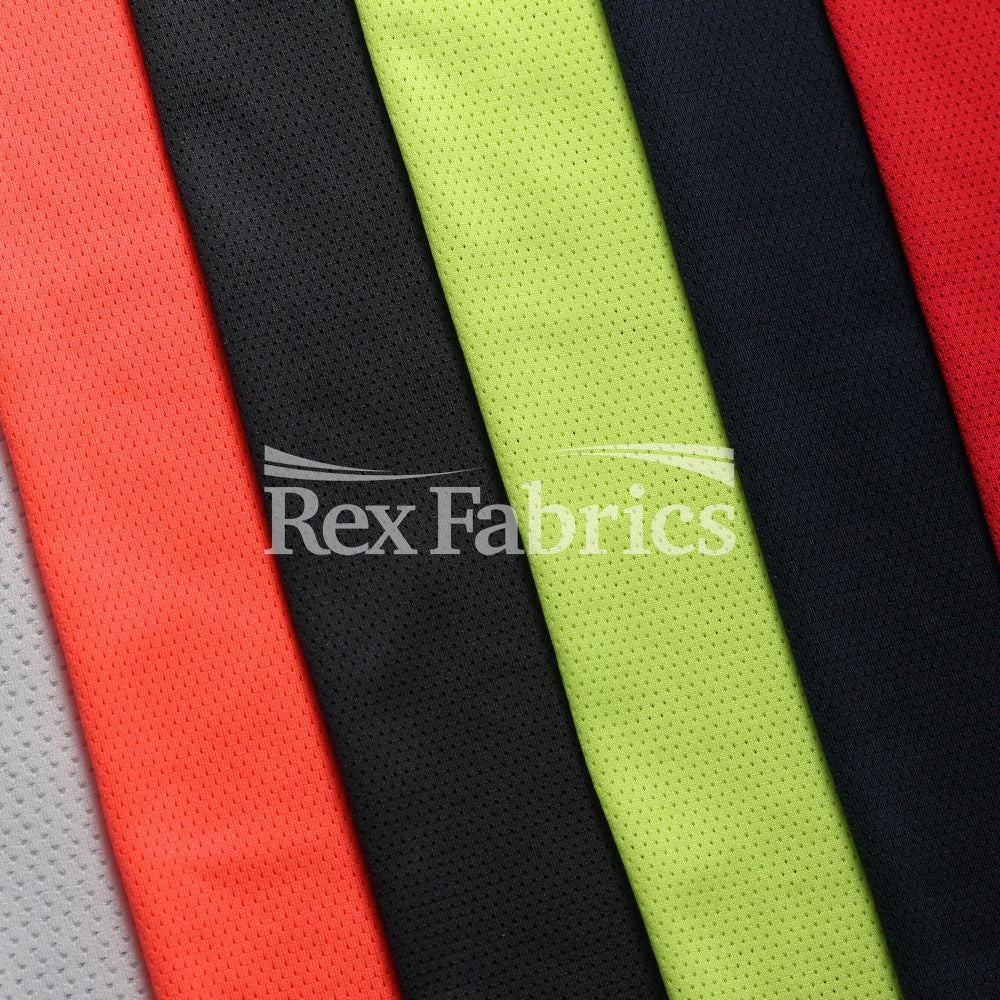 Sport Mesh Polyester Spandex Fabric - Multiple Colors, Solid Mesh, 58/60" Width (1 Yard)