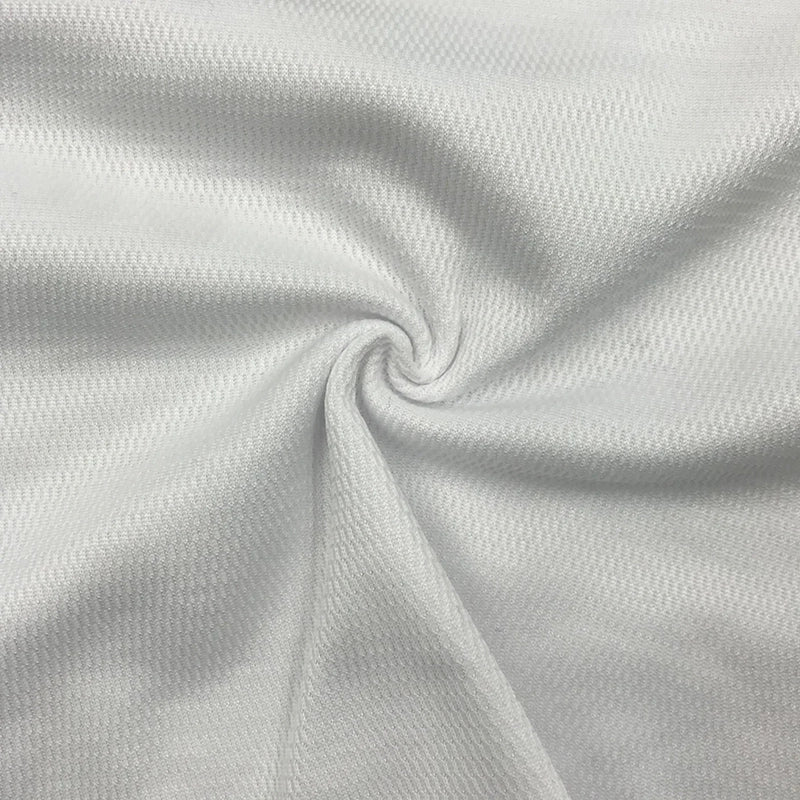 Cotton Blend Mesh Performance Fabric White
