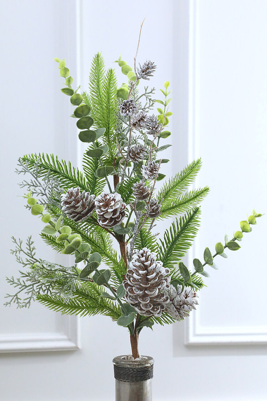 32” Eucalyptus Cone Cedar Spray