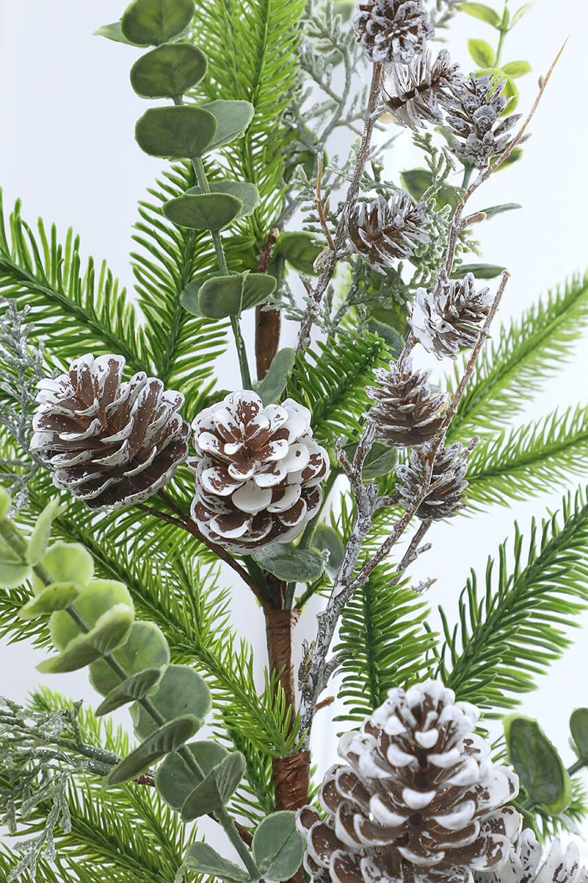 32” Eucalyptus Cone Cedar Spray