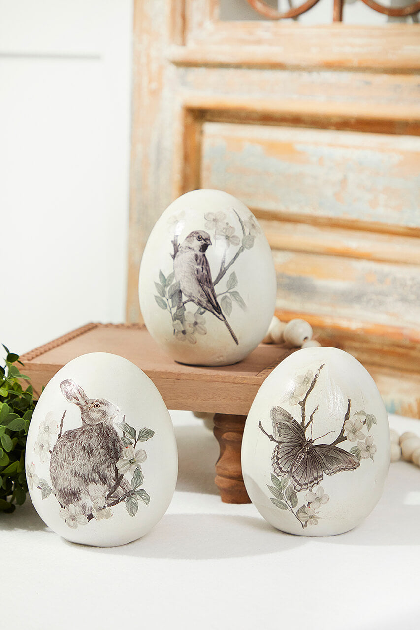 6" Standing Resin Egg - Set of 3