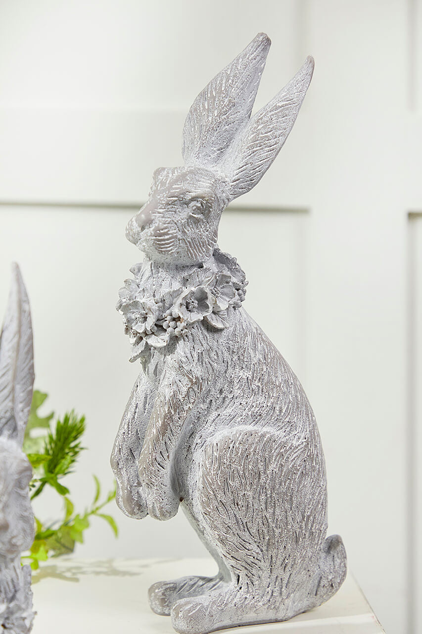 13" Bunny Resin Figure Decorative Easter Spring Accent Piece