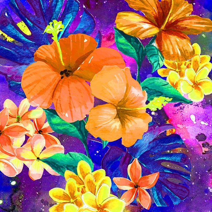 Printed Spandex Celestial Floral Fabric