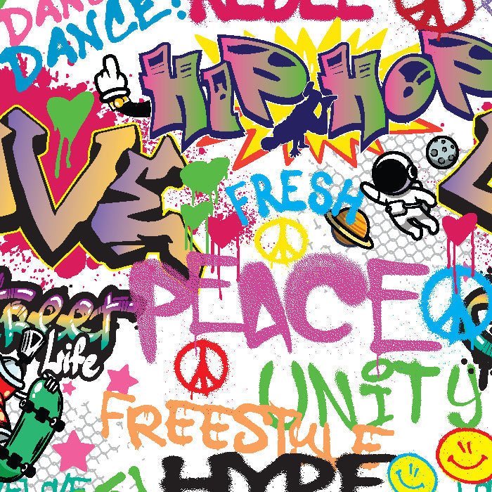 Printed Spandex Graffiti Street Art Activewear Fabric