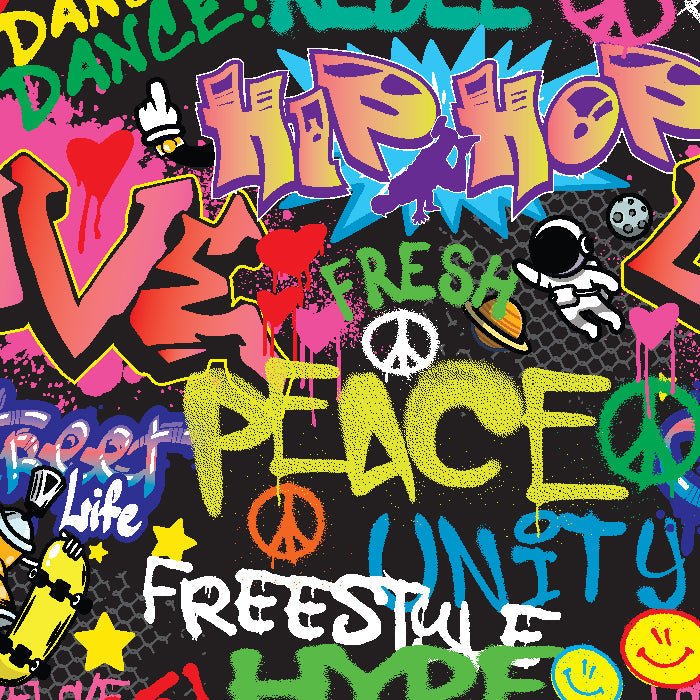 Printed Spandex Graffiti Street Art Activewear Fabric