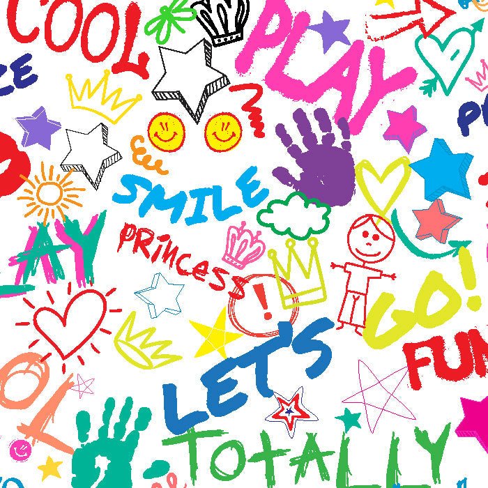 Printed Spandex Fabric Kids Word Play