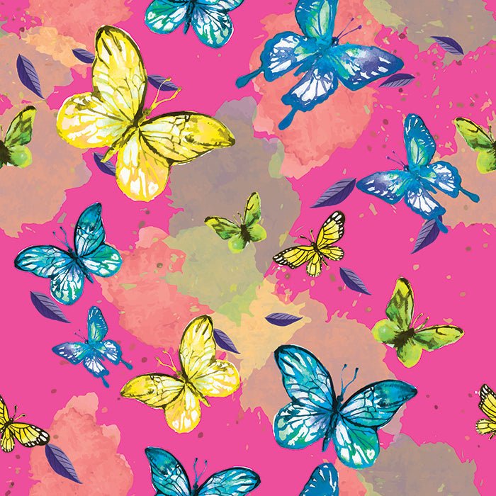 Printed Spandex Watercolor Butterflies