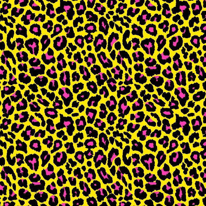 Leopard Print Spandex Fabric Pink/Yellow