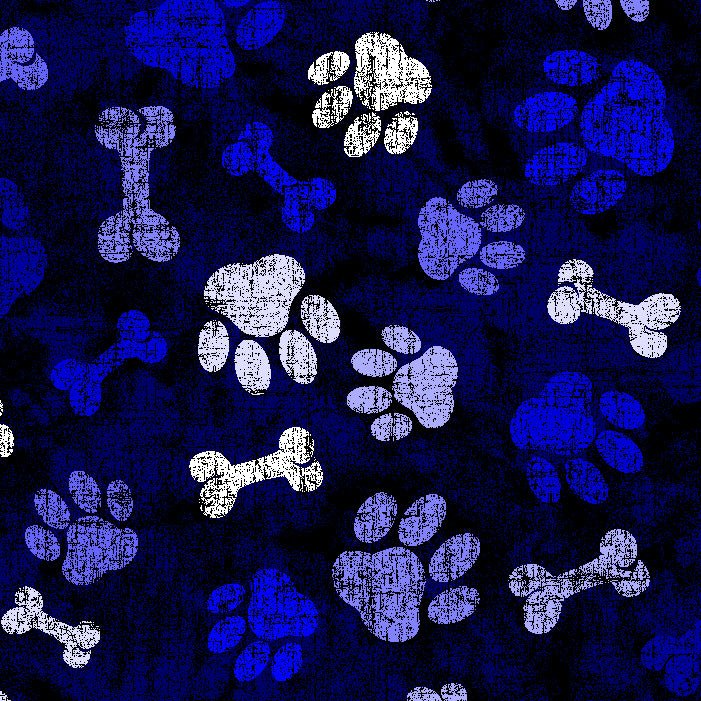 Printed Spandex Paws and Bones Pet Pattern