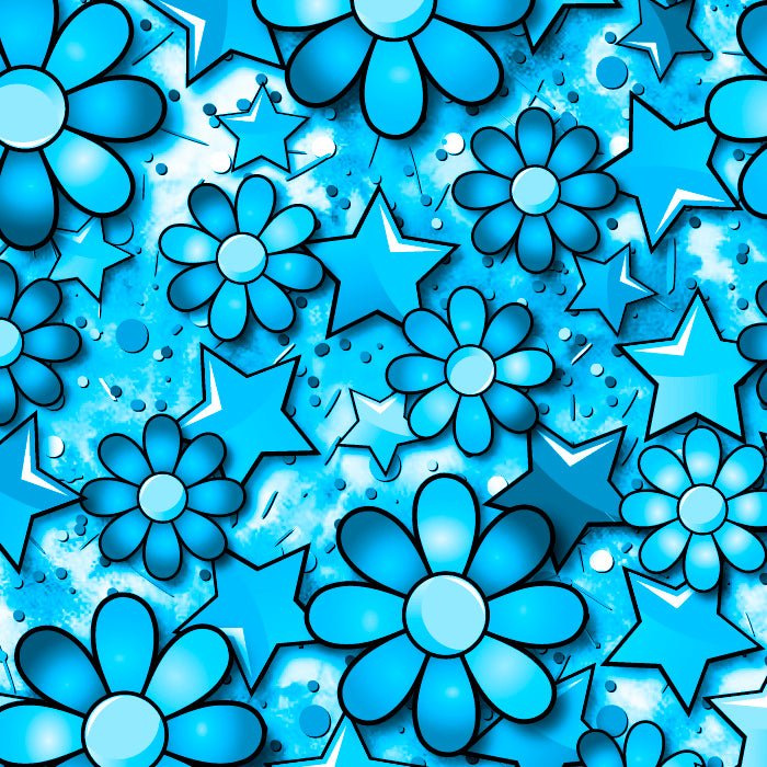 Printed Spandex Flower Stars Fabric