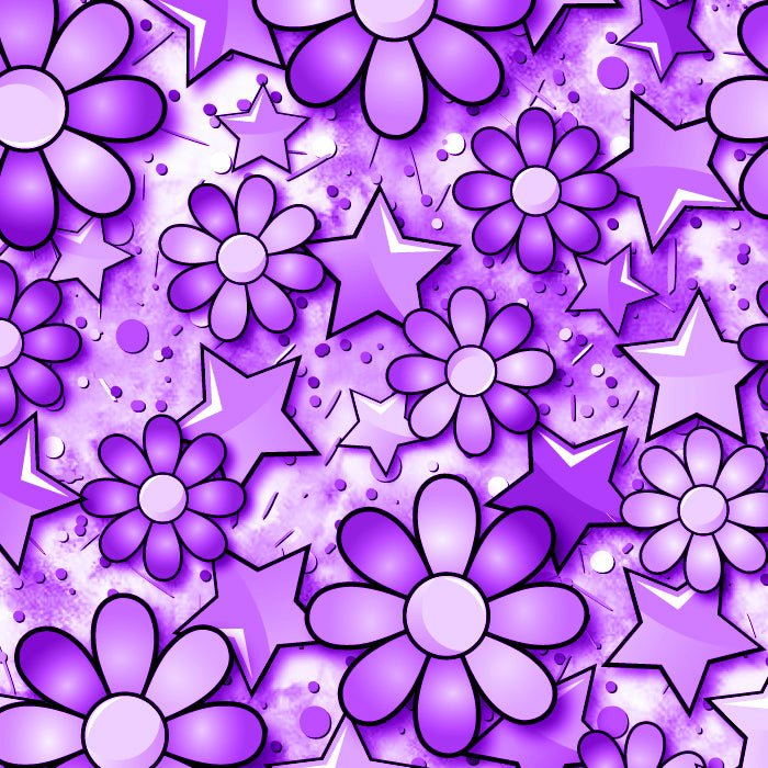 Printed Spandex Flower Stars Fabric