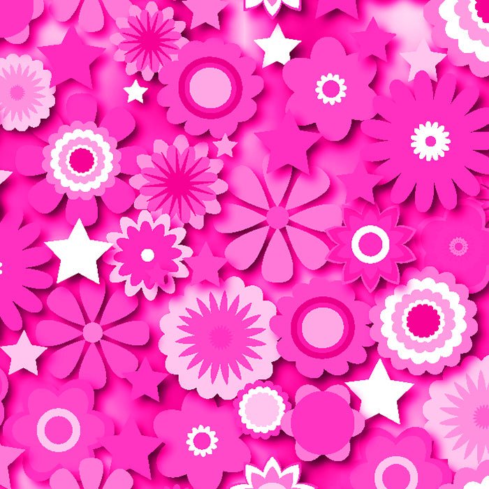 Printed Spandex Flower Stars Floral Star Pattern