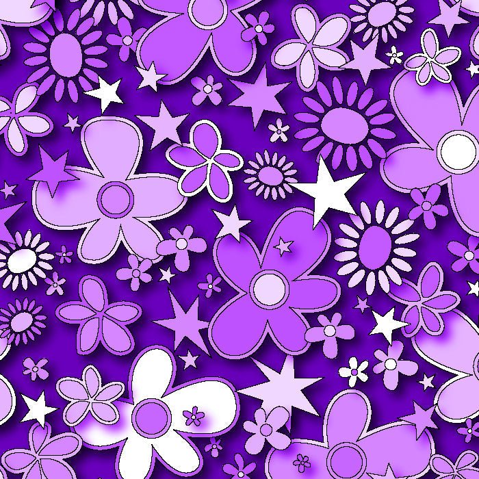 Printed Spandex Flower Stars Floral Star Pattern