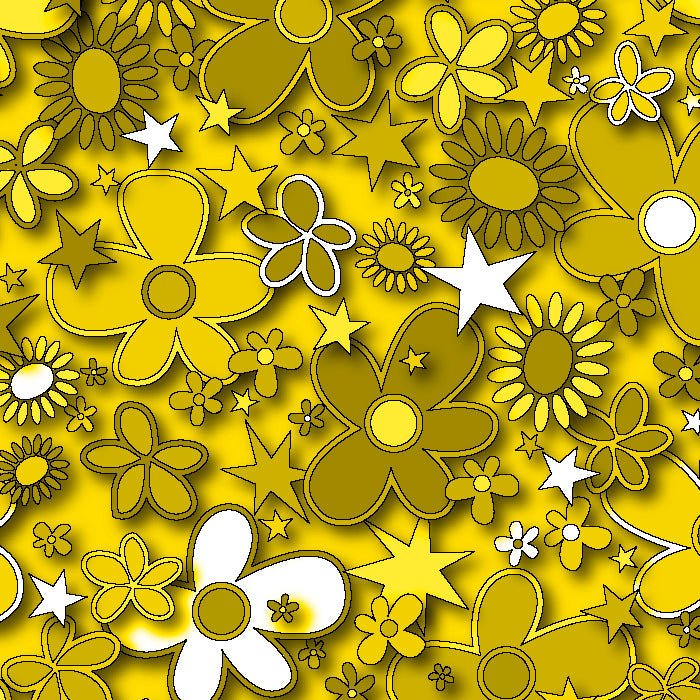 Printed Spandex Flower Stars Floral Star Pattern