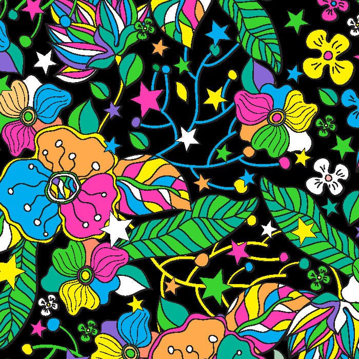 Printed Spandex Flower Stars 4