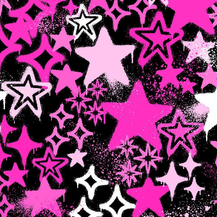 Printed Spandex Graffiti Stars Fabric