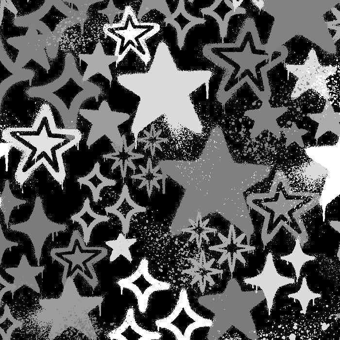 Printed Spandex Graffiti Stars Fabric