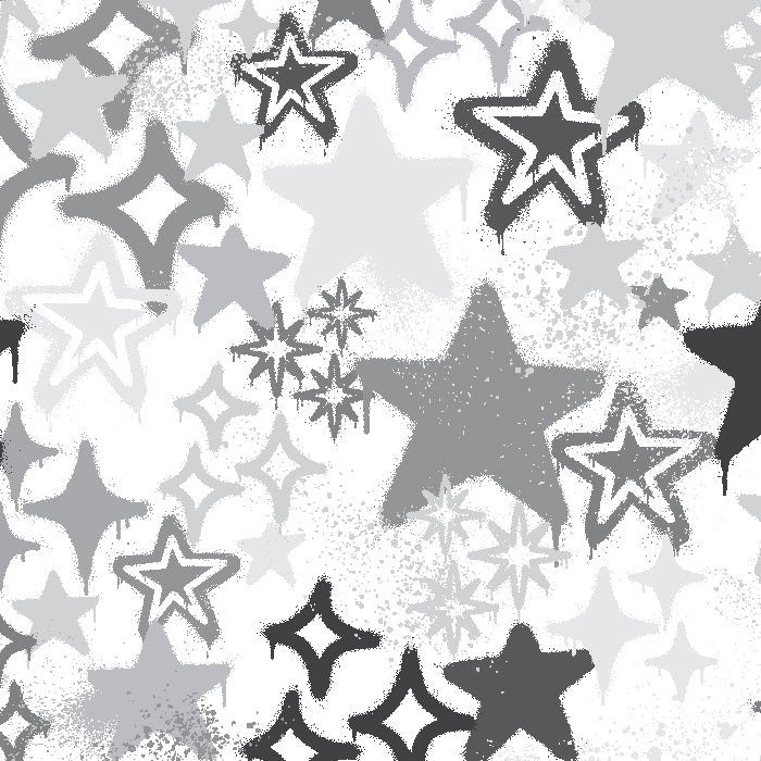 Printed Spandex Graffiti Stars Fabric