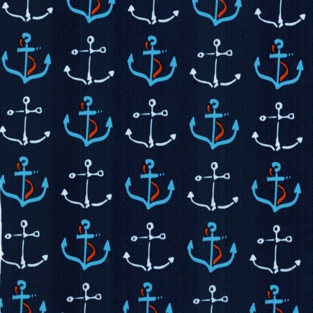 Printed Spandex Anchor Nautical Activewear Fabric