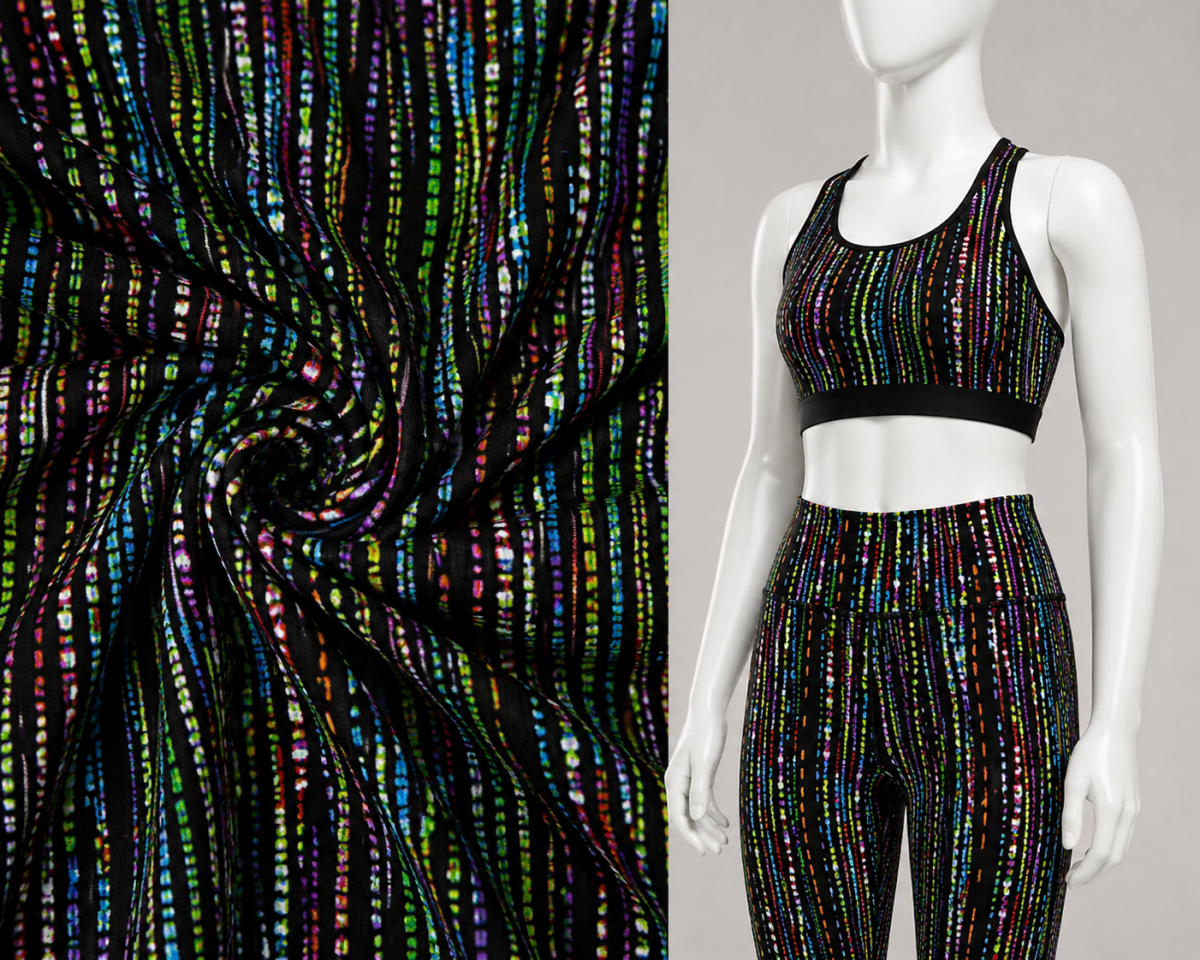 Printed Spandex Abstract Activewear Fabric