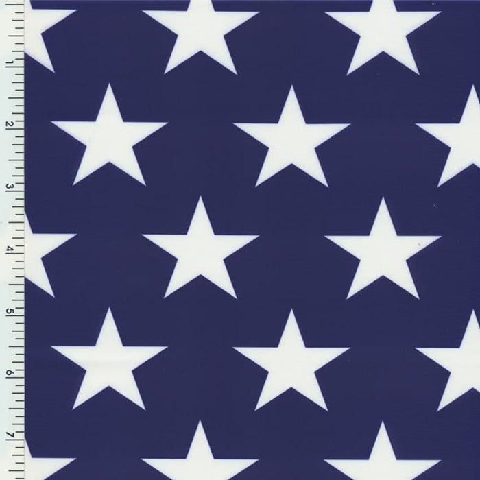 Printed Spandex Star Fabric Navy