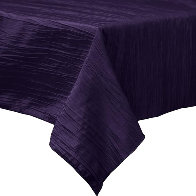 Rectangular Light Weight Accordion Design Crushed Taffeta Fabric - Seamless Table Overlay, 58" X 120", Color Options (1 Unit)