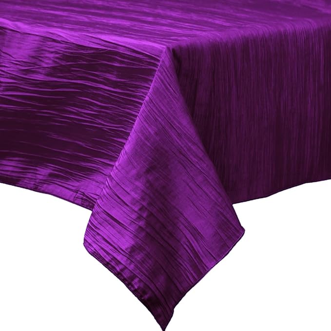 Rectangular Light Weight Accordion Design Crushed Taffeta Fabric - Accordion Design, Seamless Table Overlay, 58" X 72" (1 Piece)