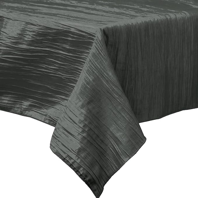 Rectangular Light Weight Accordion Design Crushed Taffeta Fabric - Accordion Design, Seamless Table Overlay, 58" X 84" (1 Unit)