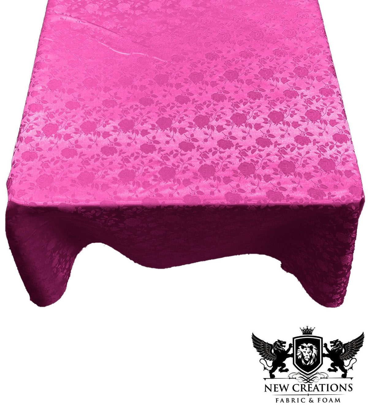 Square Tablecloth Roses Jacquard Satin Fabric - Floral Jacquard, 42" X 42" (1 Piece)