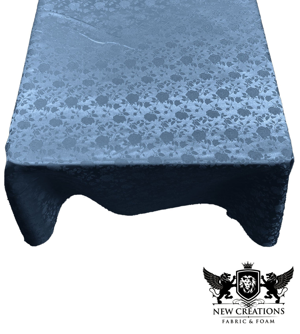 Square Tablecloth Roses Jacquard Satin Fabric - Floral Jacquard, 45" X 45" (1 Piece)