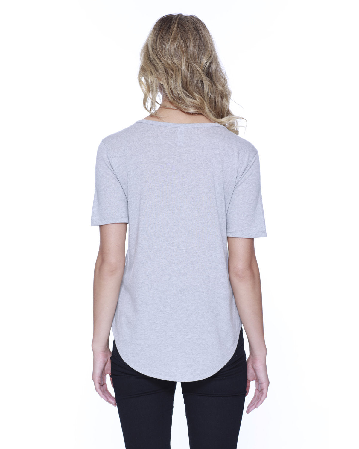 Ladies' Cotton/Modal Slit V-Neck