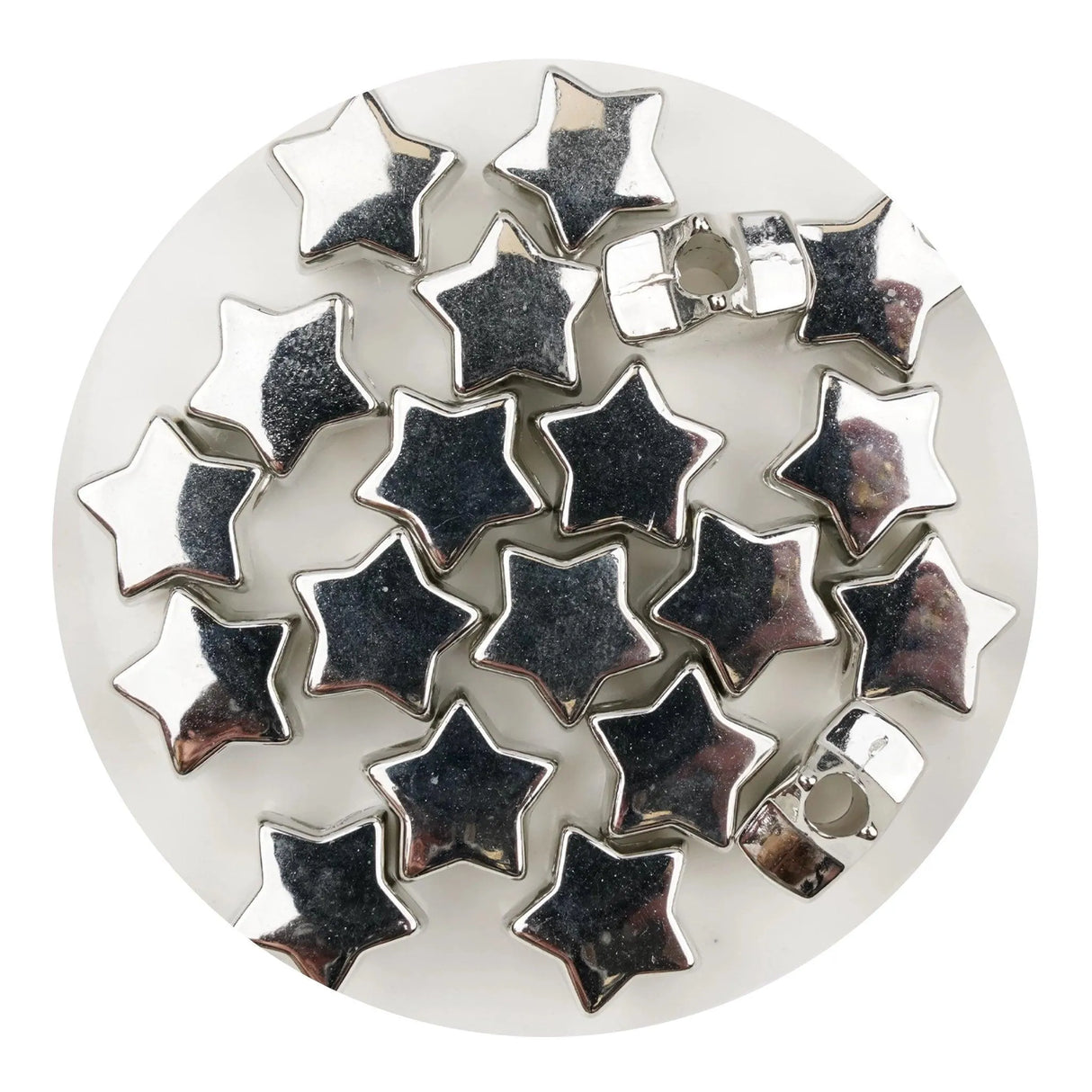 Star String Bead - Silver (5 Beads - 12mm)